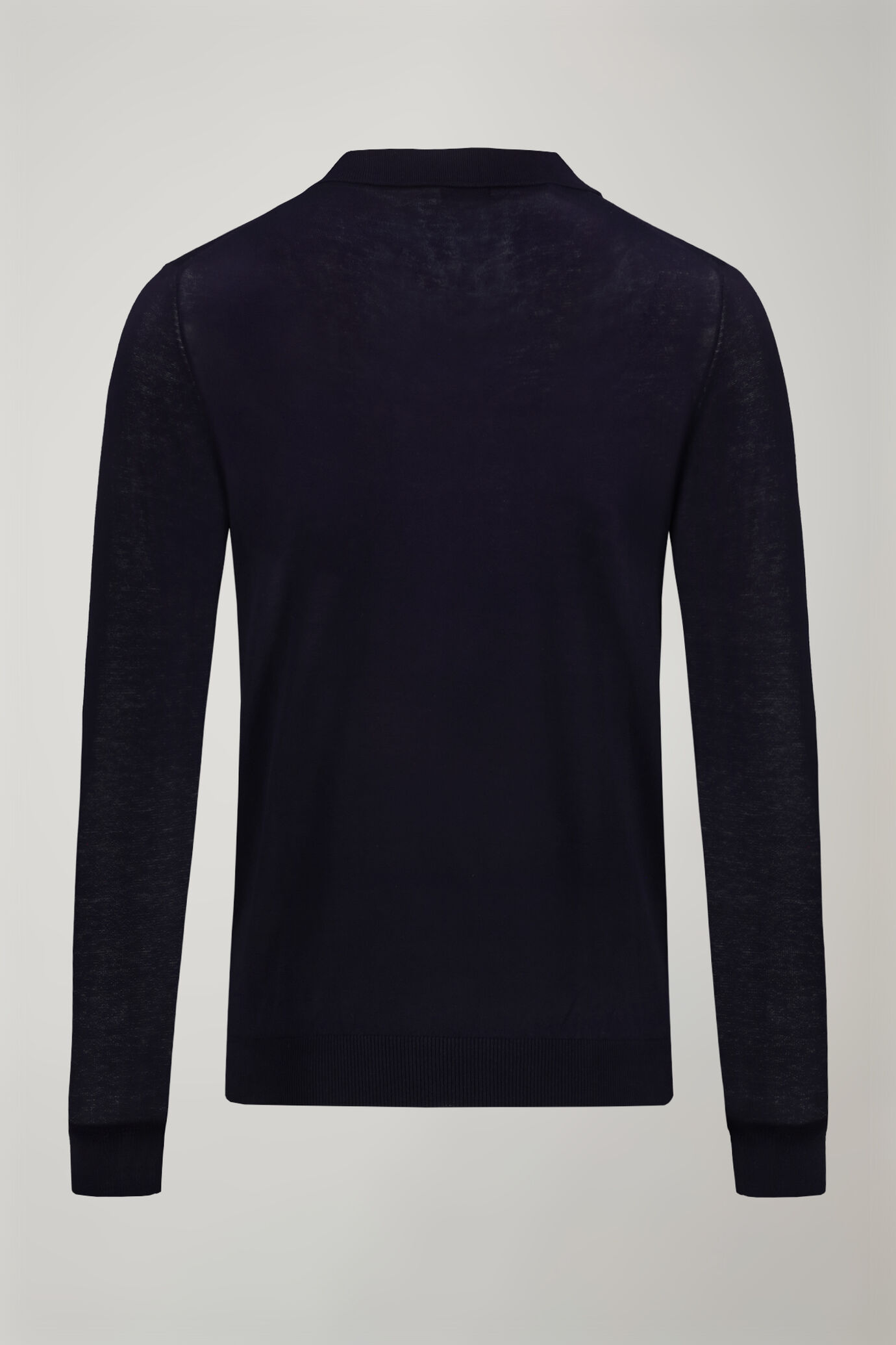 Polo homme en maille col en V 100 % coton à manches longues coupe régulière image number 5